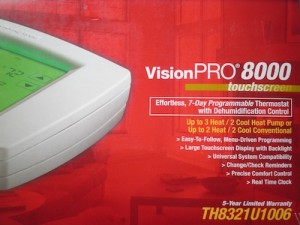 Honeywell VisionPRO 8000 thermostat for your air conditioning & heating supplies Raleigh NC