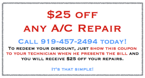 Get your Air Conditioner repair discount Raleigh, NC