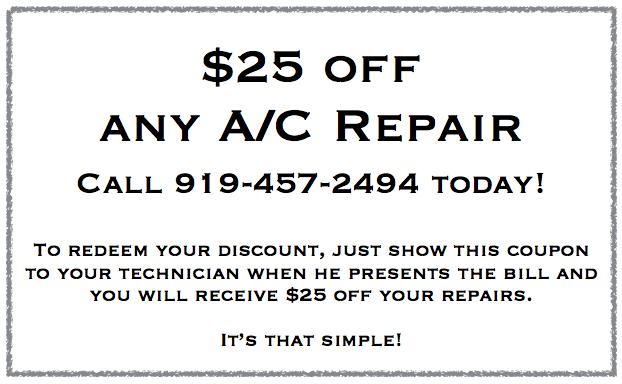Get your Air Conditioner repair discount Raleigh, NC