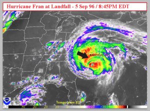 hurricane Fran Raleigh nc