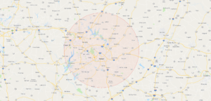 Raleigh Heating repair and AC repair service map